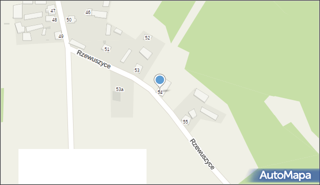 Rzewuszyce, Rzewuszyce, 54, mapa Rzewuszyce