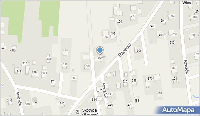 Rzozów, Rzozów, 109, mapa Rzozów