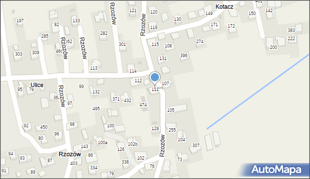 Rzozów, Rzozów, 111, mapa Rzozów