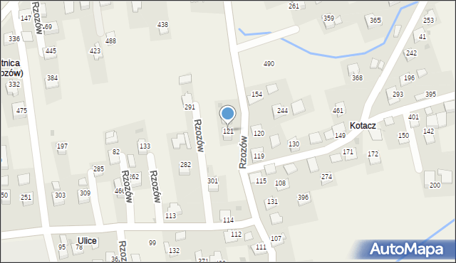 Rzozów, Rzozów, 121, mapa Rzozów