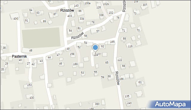Rzozów, Rzozów, 124, mapa Rzozów