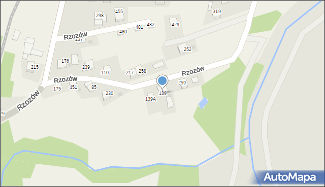 Rzozów, Rzozów, 139, mapa Rzozów