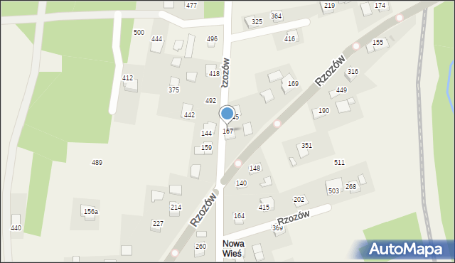 Rzozów, Rzozów, 167, mapa Rzozów