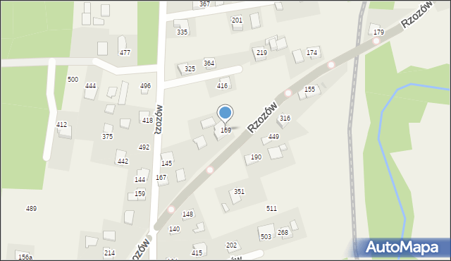 Rzozów, Rzozów, 169, mapa Rzozów