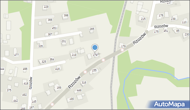 Rzozów, Rzozów, 174, mapa Rzozów