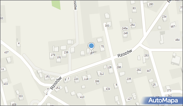 Rzozów, Rzozów, 187, mapa Rzozów