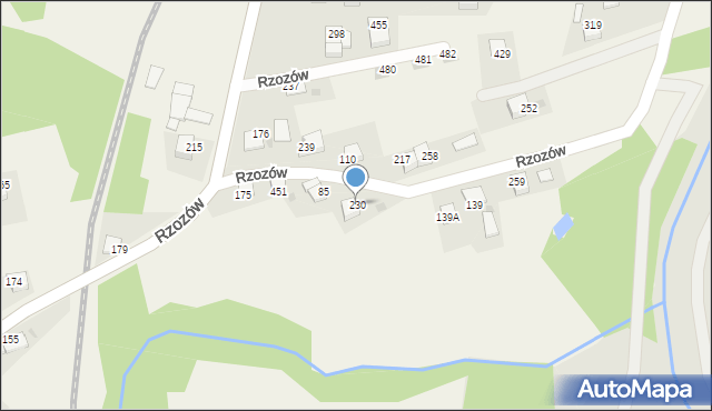 Rzozów, Rzozów, 230, mapa Rzozów