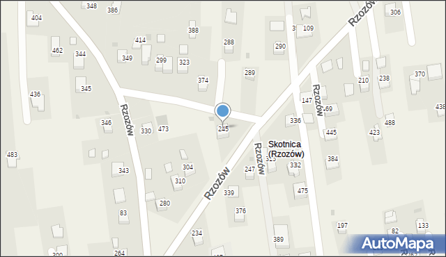 Rzozów, Rzozów, 245, mapa Rzozów