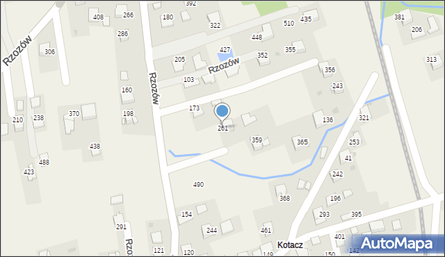 Rzozów, Rzozów, 261, mapa Rzozów