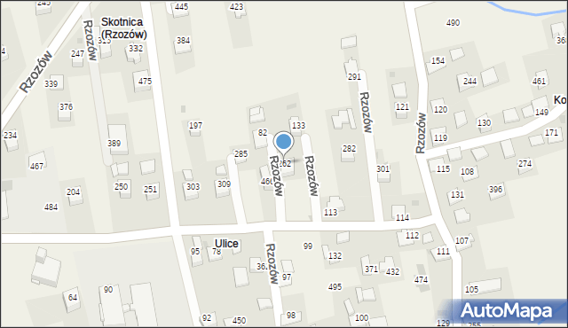 Rzozów, Rzozów, 262, mapa Rzozów