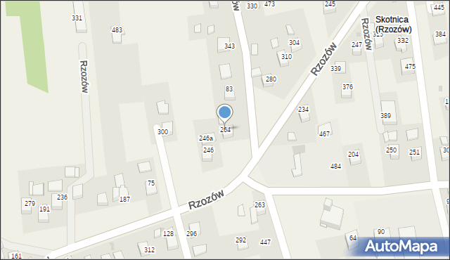 Rzozów, Rzozów, 264, mapa Rzozów