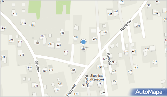 Rzozów, Rzozów, 289, mapa Rzozów