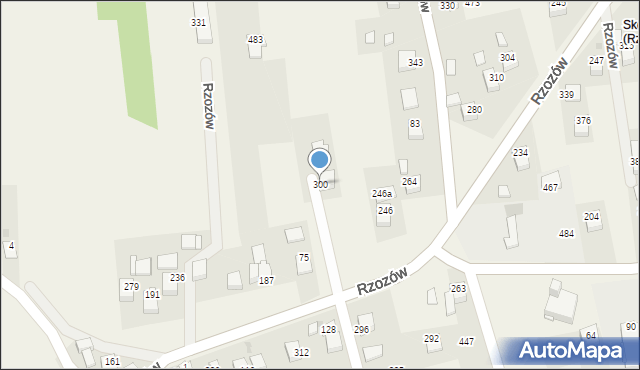 Rzozów, Rzozów, 300, mapa Rzozów