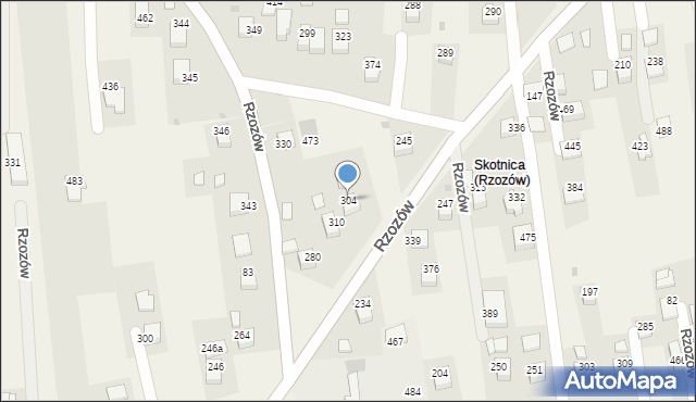 Rzozów, Rzozów, 304, mapa Rzozów