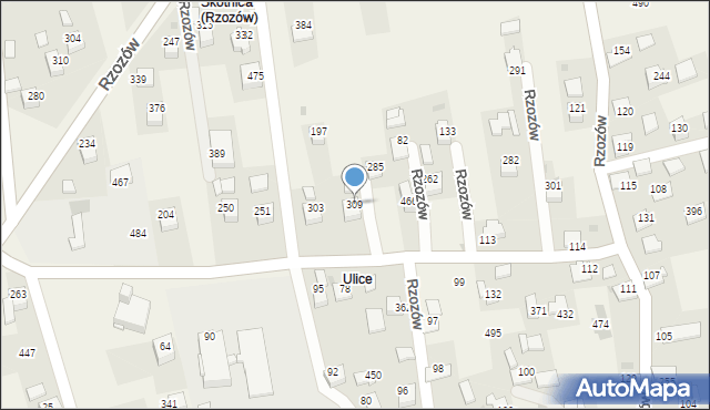 Rzozów, Rzozów, 309, mapa Rzozów