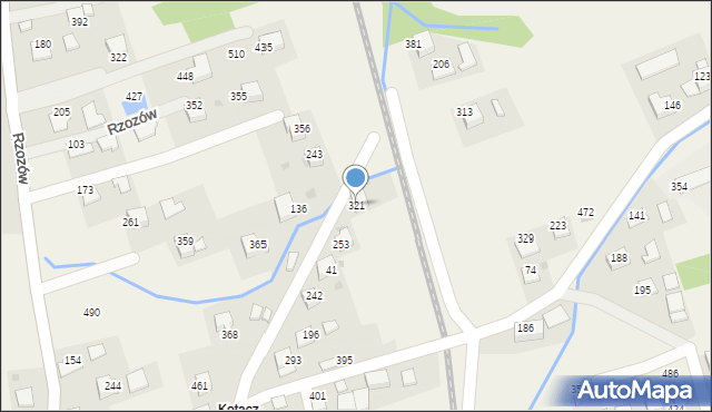 Rzozów, Rzozów, 321, mapa Rzozów