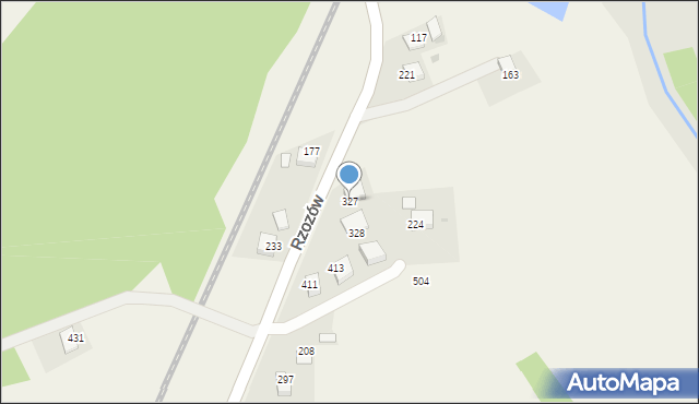 Rzozów, Rzozów, 327, mapa Rzozów