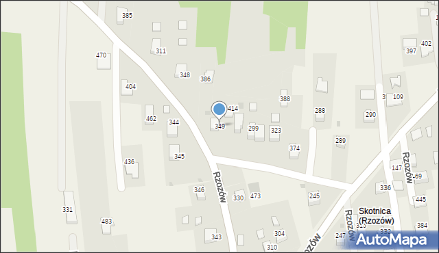 Rzozów, Rzozów, 349, mapa Rzozów
