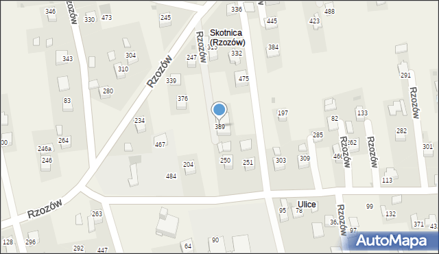 Rzozów, Rzozów, 389, mapa Rzozów