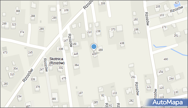 Rzozów, Rzozów, 423, mapa Rzozów