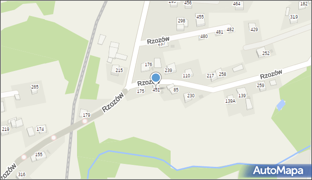 Rzozów, Rzozów, 451, mapa Rzozów