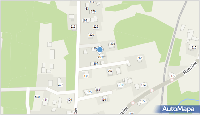 Rzozów, Rzozów, 453, mapa Rzozów
