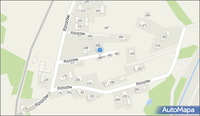Rzozów, Rzozów, 480, mapa Rzozów