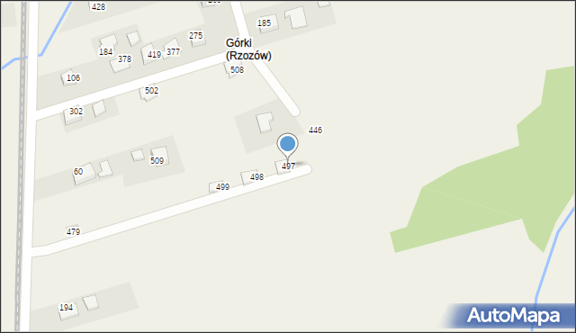 Rzozów, Rzozów, 497, mapa Rzozów