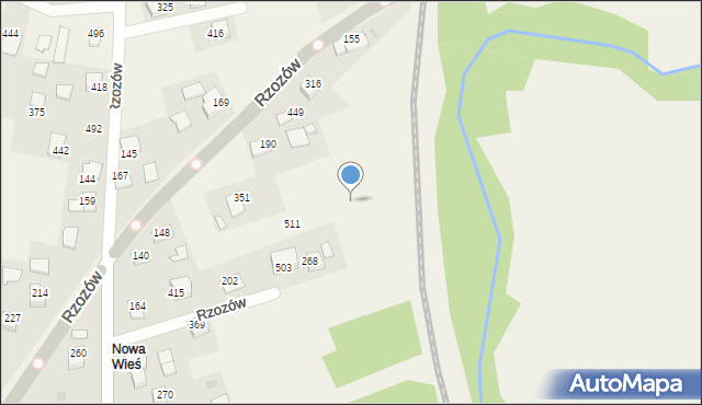 Rzozów, Rzozów, 513, mapa Rzozów
