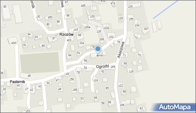 Rzozów, Rzozów, 57, mapa Rzozów