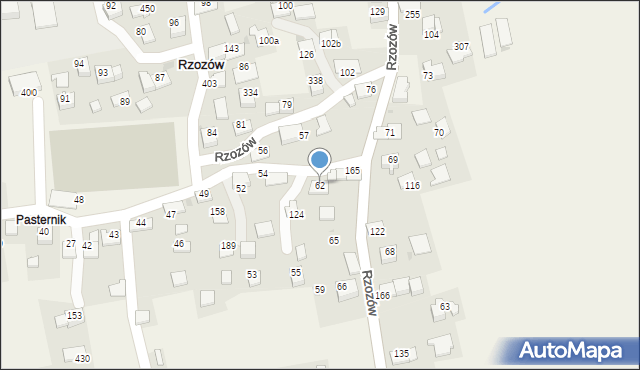 Rzozów, Rzozów, 62, mapa Rzozów
