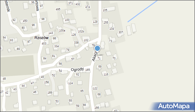 Rzozów, Rzozów, 72, mapa Rzozów