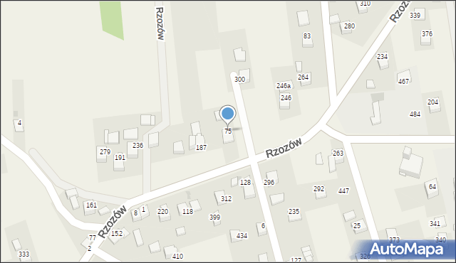 Rzozów, Rzozów, 75, mapa Rzozów