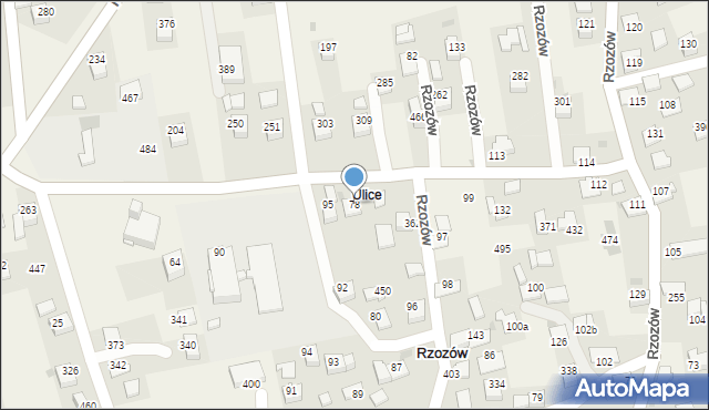 Rzozów, Rzozów, 78, mapa Rzozów