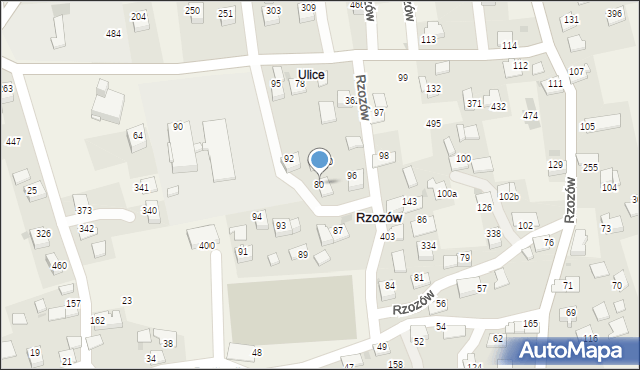 Rzozów, Rzozów, 80, mapa Rzozów