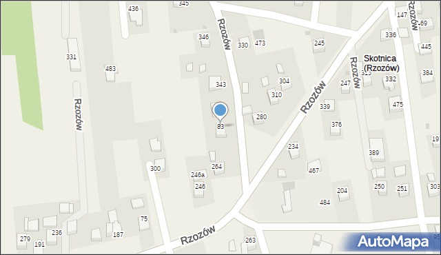 Rzozów, Rzozów, 83, mapa Rzozów