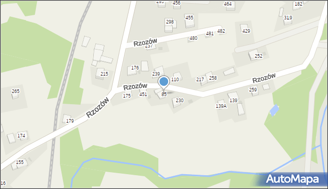 Rzozów, Rzozów, 85, mapa Rzozów