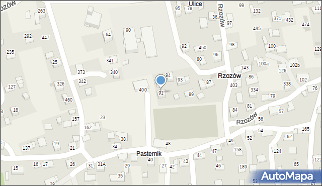 Rzozów, Rzozów, 91, mapa Rzozów