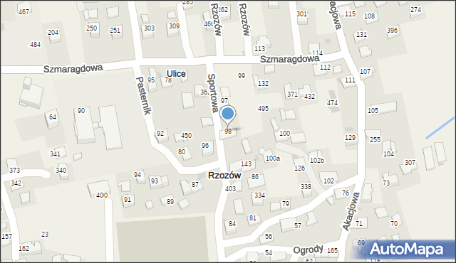 Rzozów, Rzozów, 98, mapa Rzozów