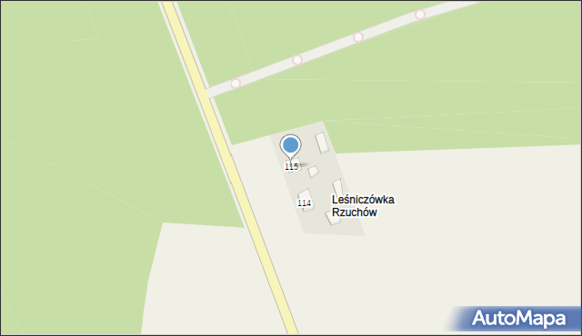 Rzuchów, Rzuchów, 115, mapa Rzuchów