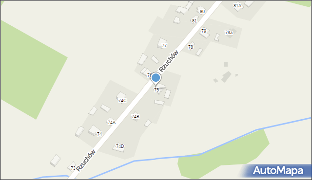Rzuchów, Rzuchów, 75, mapa Rzuchów