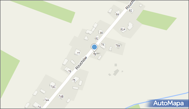 Rzuchów, Rzuchów, 78, mapa Rzuchów