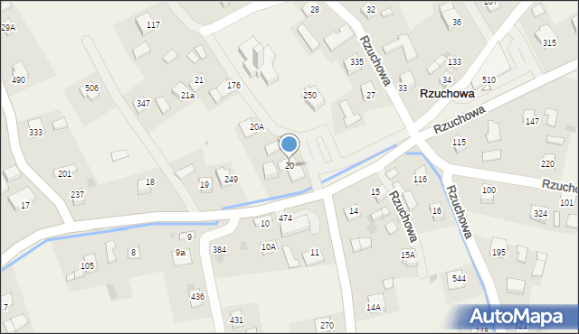 Rzuchowa, Rzuchowa, 20, mapa Rzuchowa