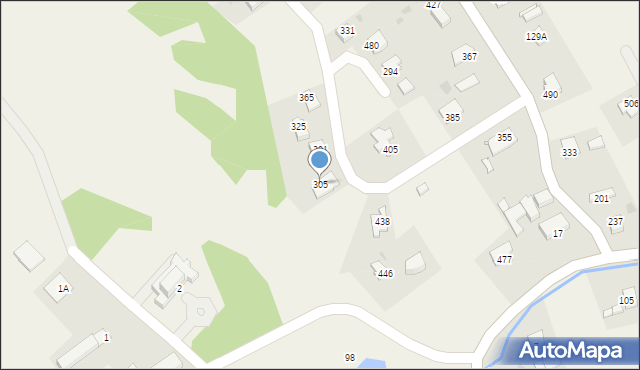 Rzuchowa, Rzuchowa, 305, mapa Rzuchowa