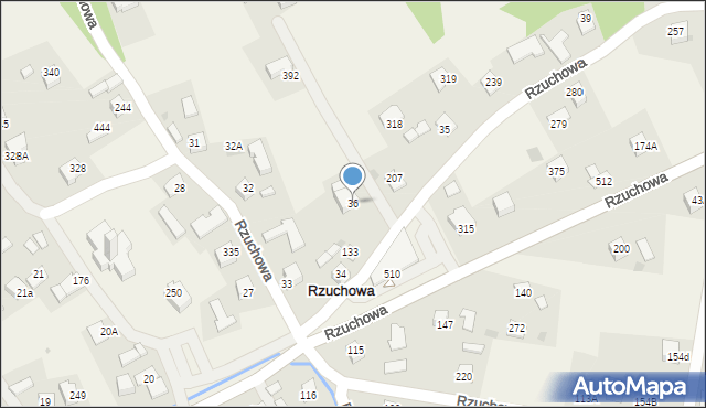 Rzuchowa, Rzuchowa, 36, mapa Rzuchowa