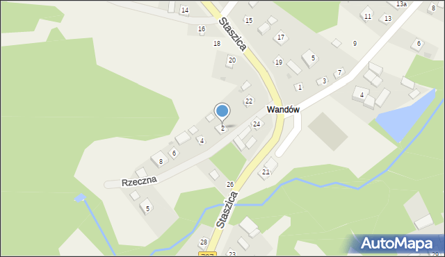 Rzuców, Rzeczna, 2, mapa Rzuców