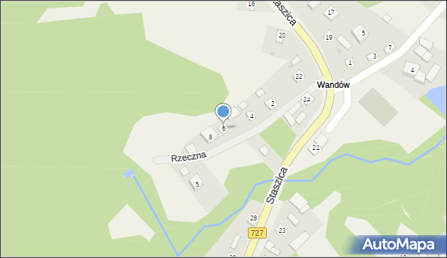 Rzuców, Rzeczna, 6, mapa Rzuców