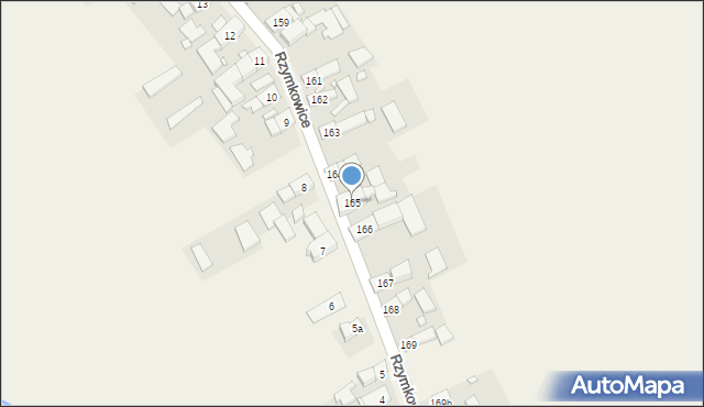 Rzymkowice, Rzymkowice, 165, mapa Rzymkowice