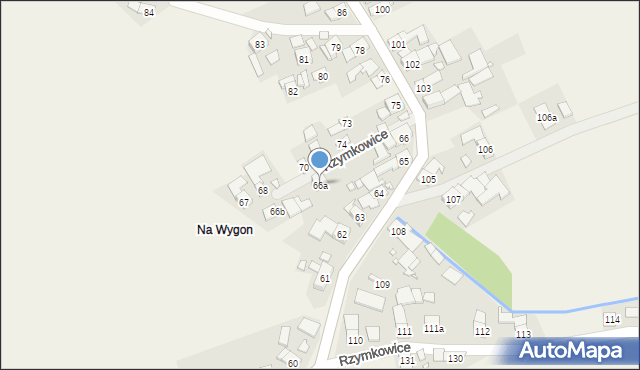Rzymkowice, Rzymkowice, 66a, mapa Rzymkowice