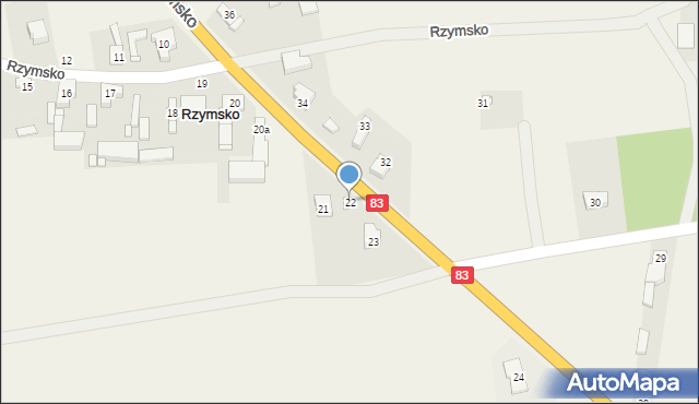 Rzymsko, Rzymsko, 22, mapa Rzymsko